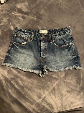 Classic Dark Blue Denim Cutoff Shorts